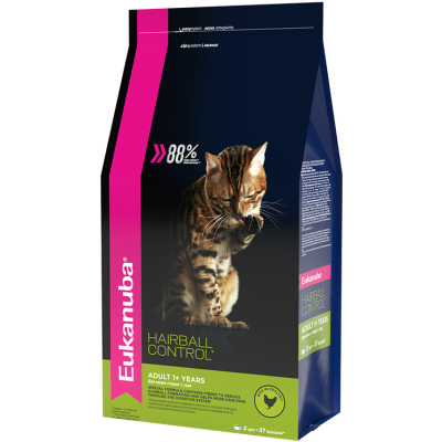 Eukanuba Adult Hairball (Курица), 2 кг