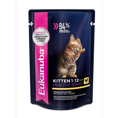 Eukanuba Kitten Healthy Start (Курица в соусе), 85 г