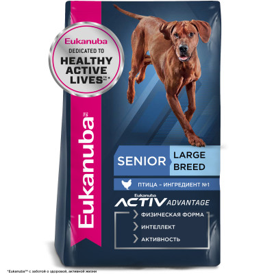 Eukanuba Senior 7+ Large (Птица), 15 кг