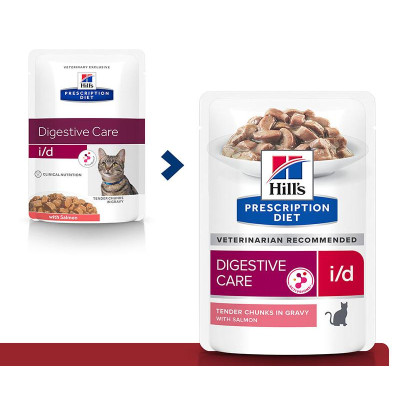 Hill's Prescription Diet i/d Digestive Care Влажный корм для кошек (лосось), 85 г