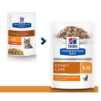 Hill's Prescription Diet k/d Kidney Care Влажный корм для кошек с курицей, 85 г