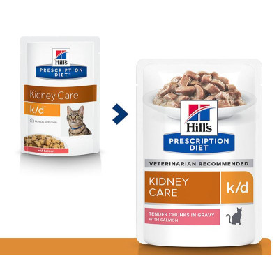 Hill's Prescription Diet k/d Kidney Care для кошек с лососем, 85 г