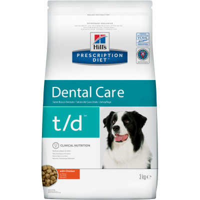 Hill's Prescription Diet T/D Dental Care для собак с курицей, 3 кг