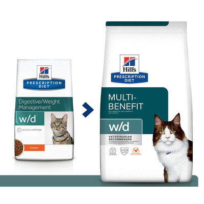 Hill's Prescription Diet w/d Digestive для кошек (Курица), 1.5 кг