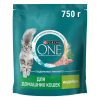Сухой корм Purina ONE® для взрослых кошек, живущих в домашних условиях, с высоким содержанием индейки и цельными злаками, Пакет, 750 г