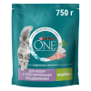 Сухой корм Purina ONE® для взрослых кошек с чувствительным пищеварением и разборчивым вкусом в еде, с высоким содержанием индейки и рисом, Пакет, 750 г