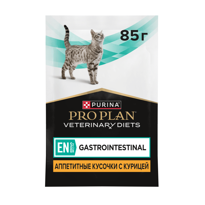 Влажный корм для котят и взрослых кошек диетический PRO PLAN® VETERINARY DIETS EN ST/OX Gastrointestinal при расстройствах пищеварения, с курицей, 85 г x 26 шт.
