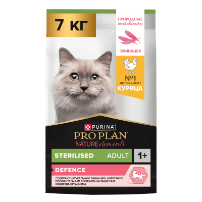 Сухой корм PRO PLAN® Nature Elements STERILISED для взрослых стерилизованных кошек, с высоким содержанием курицы, 7 кг