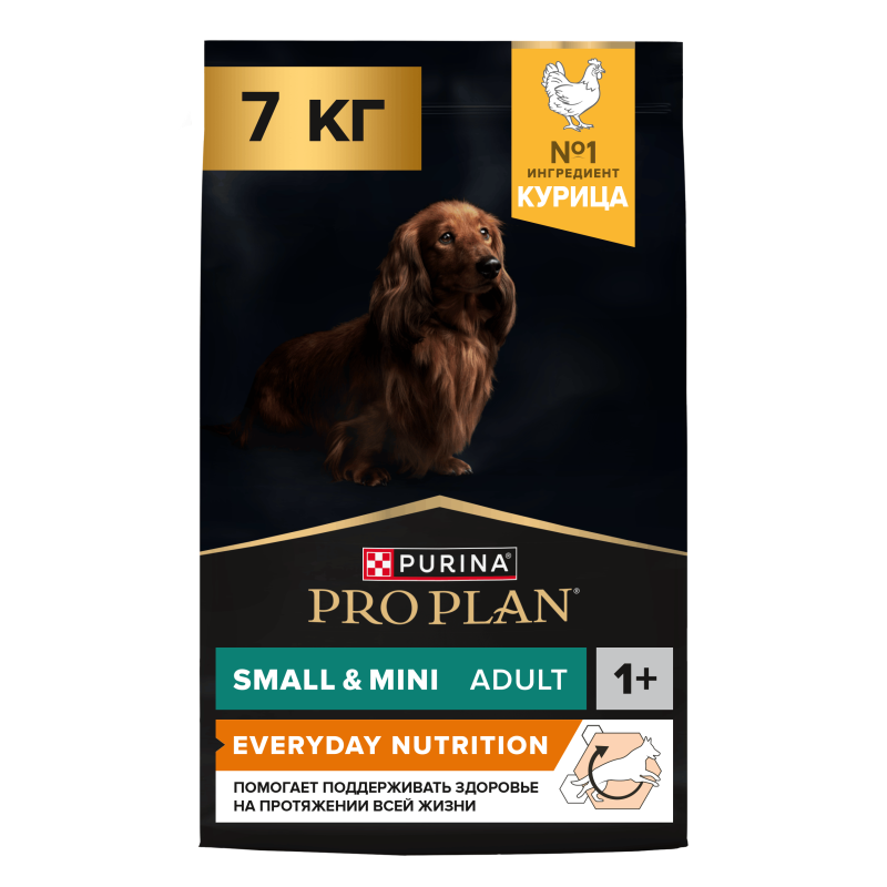 Сухой корм PRO PLAN® EVERYDAY NUTRITION для взрослых собак мелких и карликовых пород, с высоким содержанием курицы, 7 кг