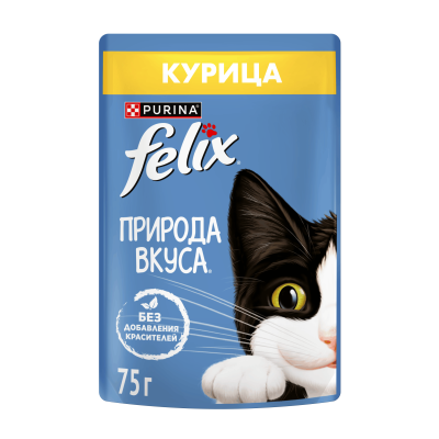 Влажный корм FELIX® Природа Вкуса для взрослых кошек, с курицей в соусе, 75 г