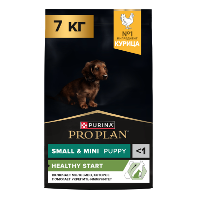 Сухой корм PRO PLAN® HEALTHY START для щенков мелких и карликовых пород, с высоким содержанием курицы, 7 кг