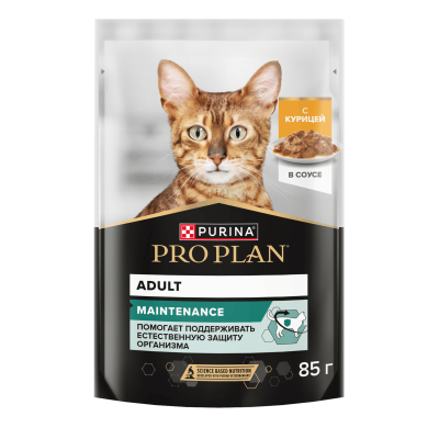 Влажный корм PRO PLAN® MAINTENANCE для взрослых кошек, с курицей в соусе, 85 г x 26 шт.