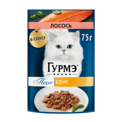 Влажный корм Гурмэ®  Перл® Нежное филе для кошек, с лососем в соусе, Пауч, 75 г