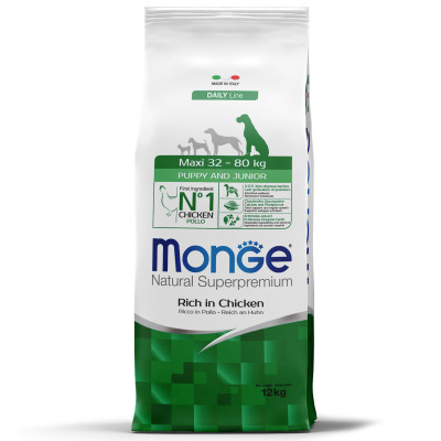 Сухой корм Monge Dog Daily Line Maxi для щенков крупных пород, из курицы 12 кг